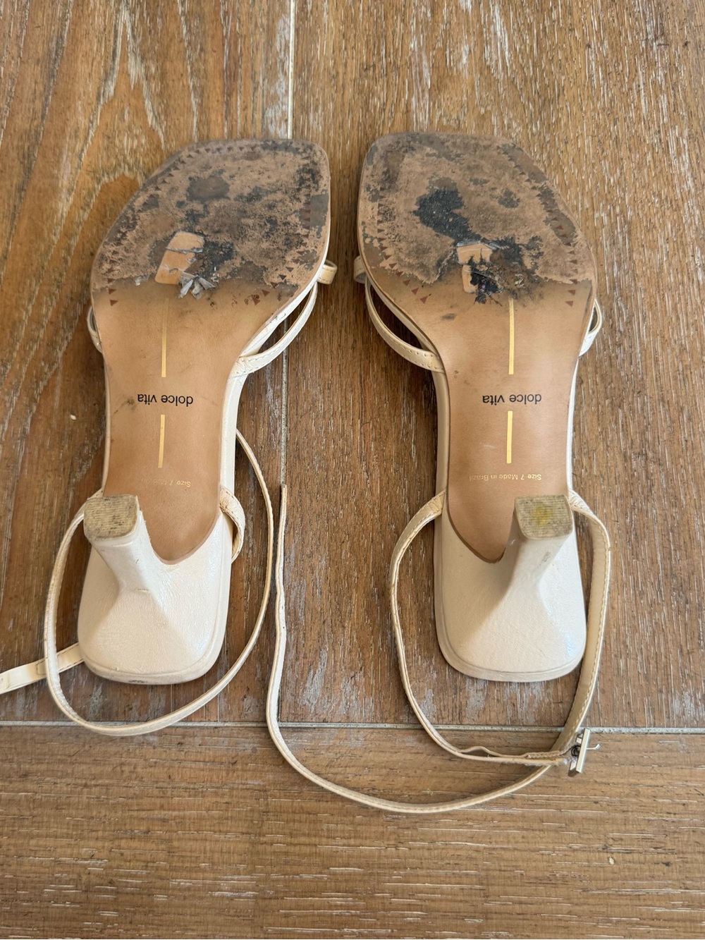 Dolce Vita Women's Beige Strappy Square-Toe Sandals Size 7 - Picture 5 of 5